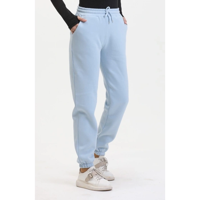 petite ateiler 3 iplik şardonlu paça lastikli eşofman bebe mavi is001