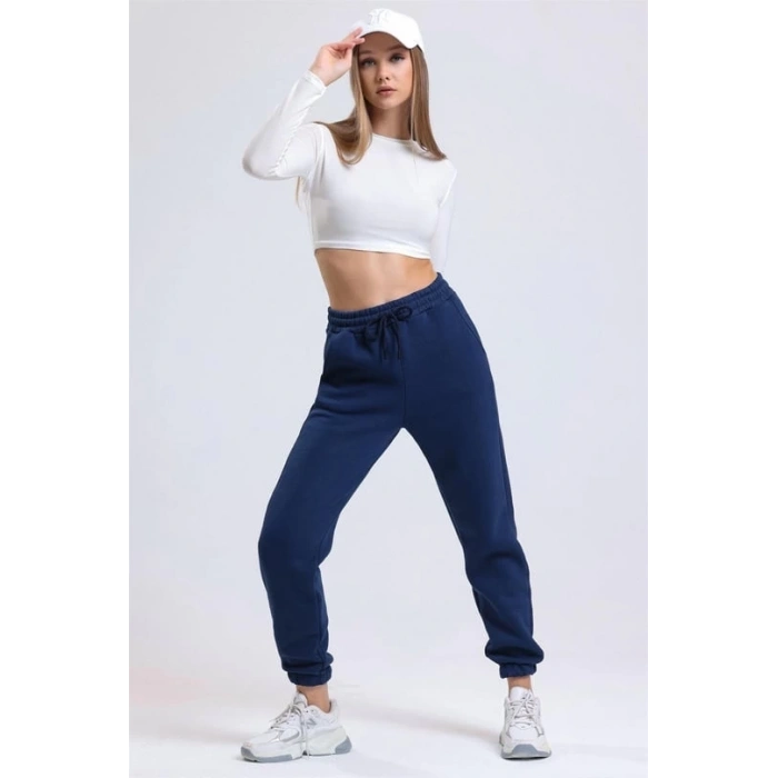 petite ateiler 3 iplik şardonlu paça lastikli eşofman lacivert is001