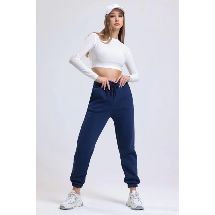 petite ateiler 3 iplik şardonlu paça lastikli eşofman lacivert is001