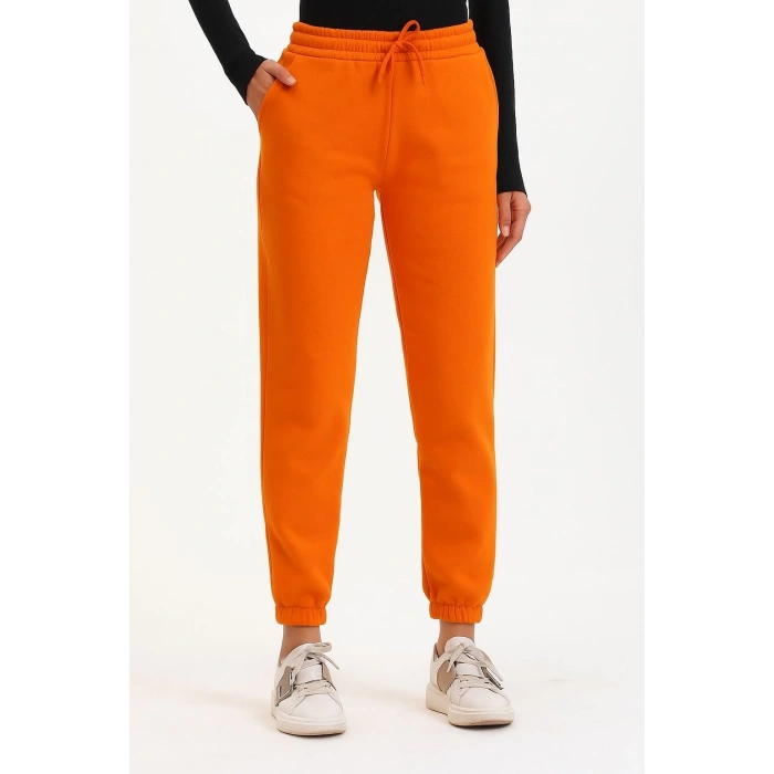 petite ateiler 3 iplik şardonlu paça lastikli eşofman turuncu is001