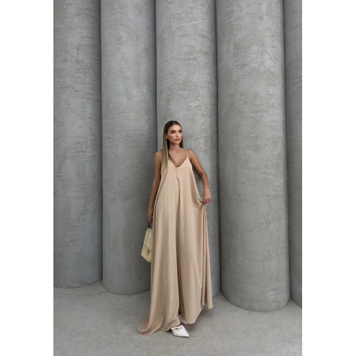 petite ateiler Aerobin uzun elbise bej pt