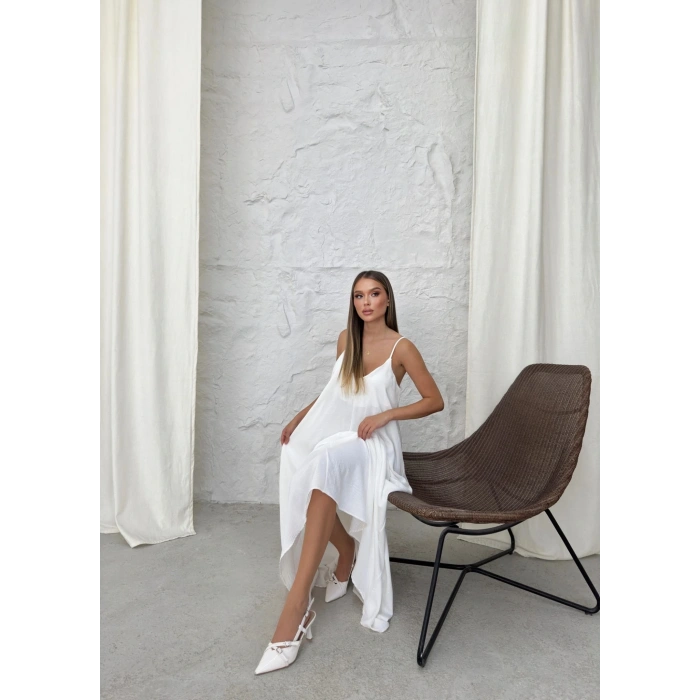 petite ateiler Aerobin uzun elbise beyaz pt