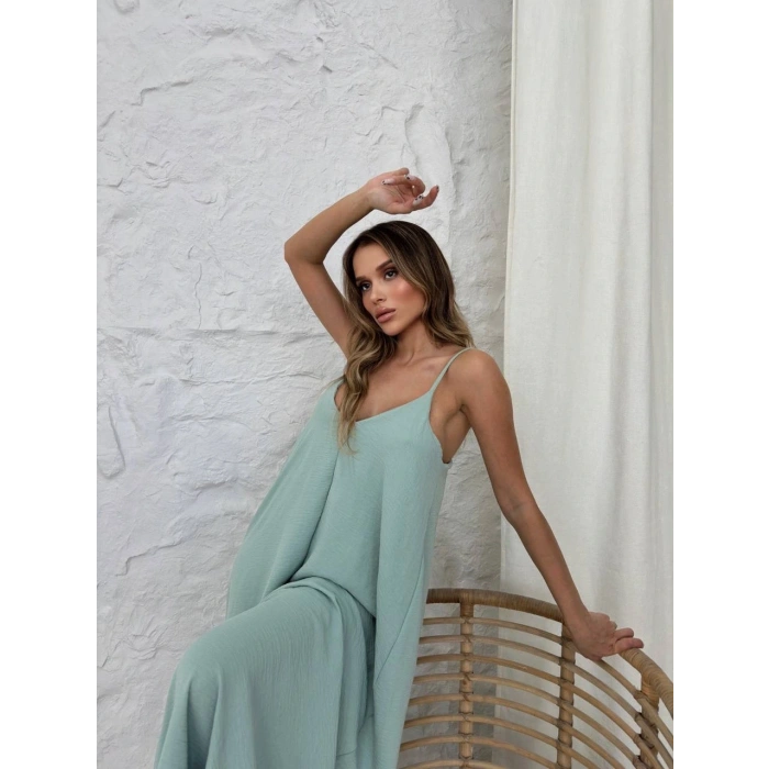 petite ateiler Aerobin uzun elbise çağla yeşili pt