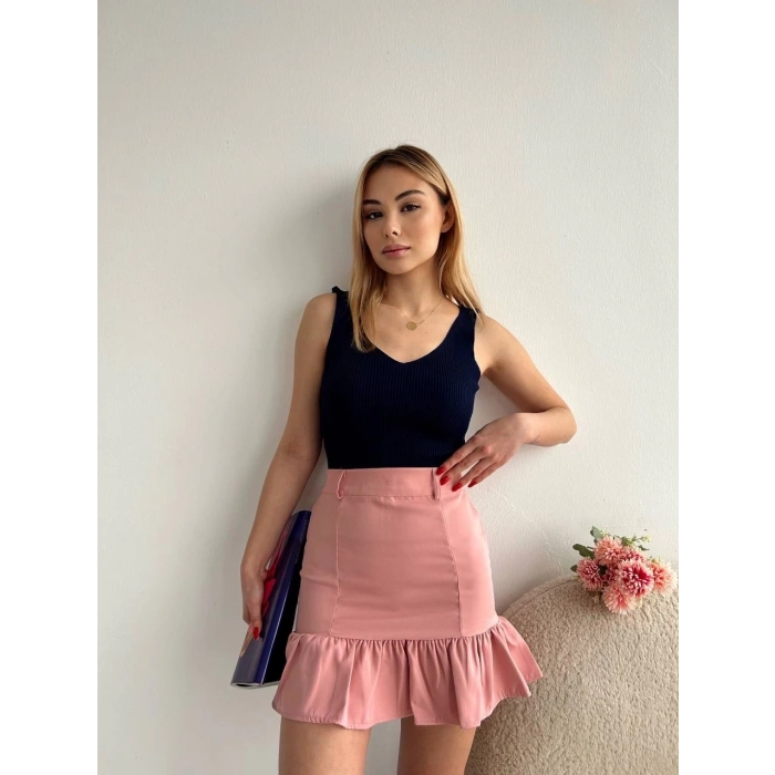 petite ateiler Altı fırfırlı etek pudra s24817
