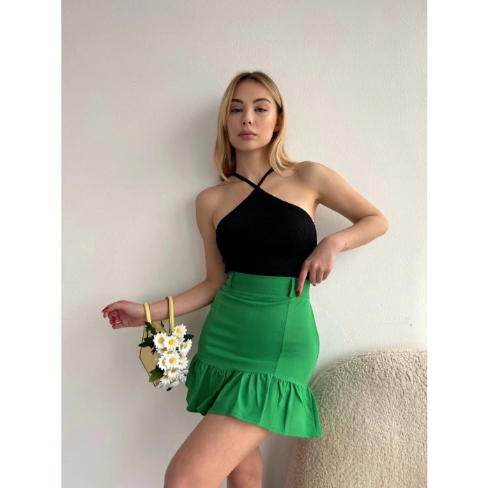 petite ateiler Altı fırfırlı etek yeşil s24817