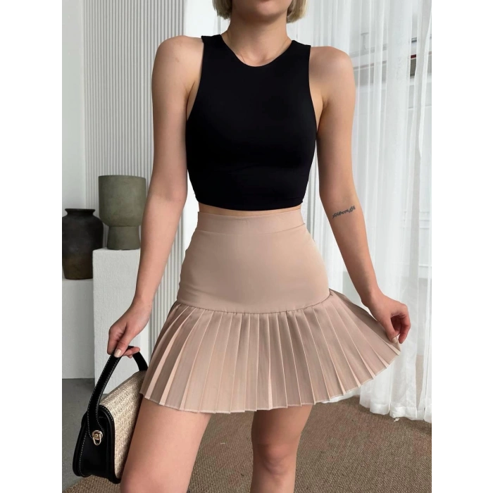 petite ateiler Altı pliseli mini etek