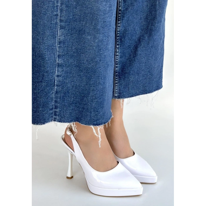 petite ateiler Arim Beyaz Rugan Platform Topuk Ayakkabı