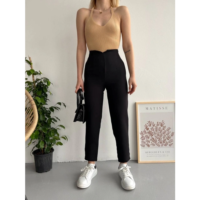 petite ateiler Atlas fletolu pantolon siyah