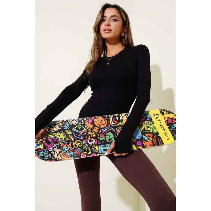 petite ateiler Basic Parmak Geçirme Detaylı Bluz siyah T4266