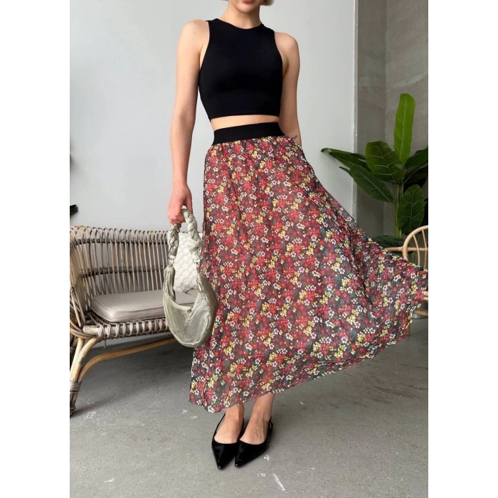 petite ateiler Baskılı astarlı uzun etek