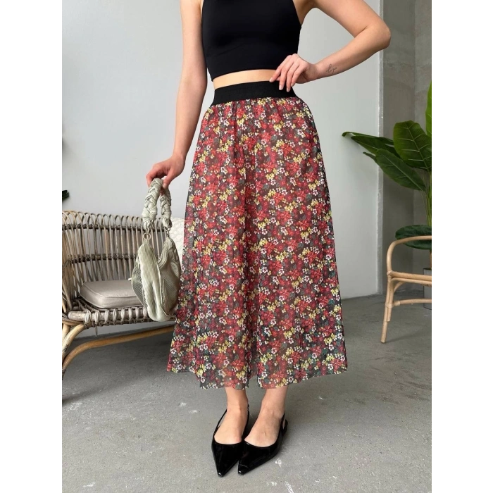 petite ateiler Baskılı astarlı uzun etek