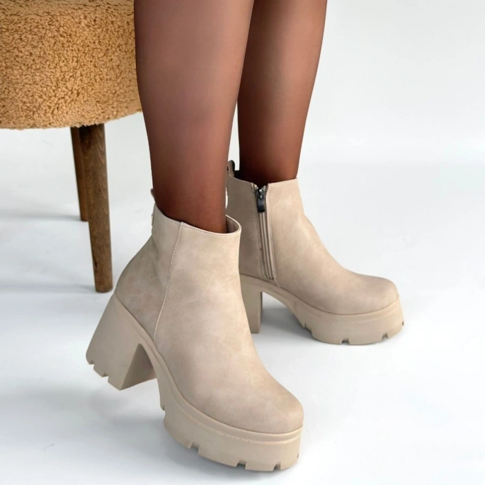 petite ateiler Belay Bej Nubuk Topuklu Bot