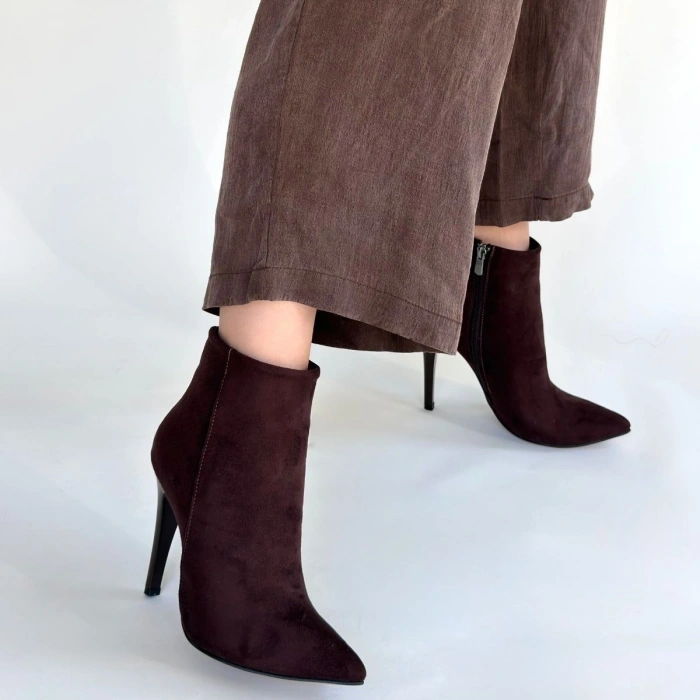 petite ateiler Blan Acı Kahve Süet Topuklu Bot