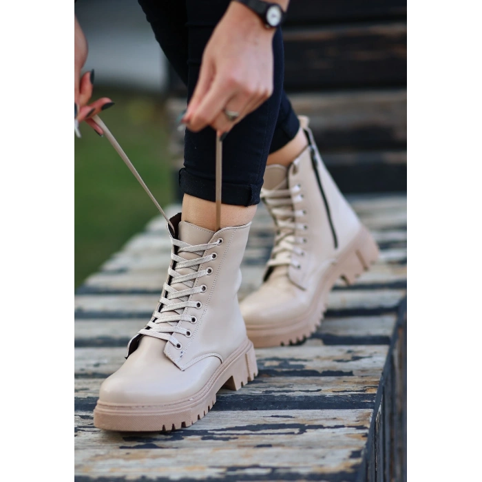 petite ateiler Bria  Nude Cilt Bağcıklı Bot