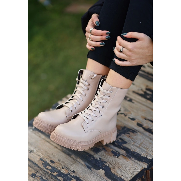 petite ateiler Bria  Nude Cilt Bağcıklı Bot