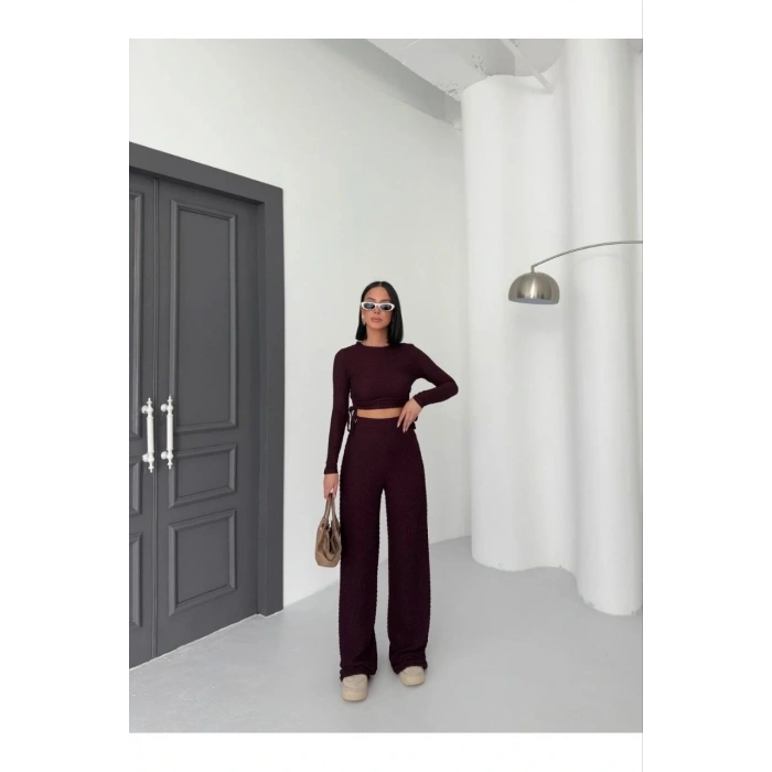 petite ateiler Bubble alt üst takım bordo pt510446