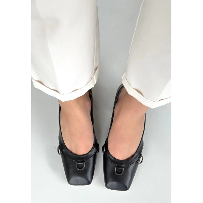 petite ateiler Cande Siyah Cilt Topuklu Ayakkabı