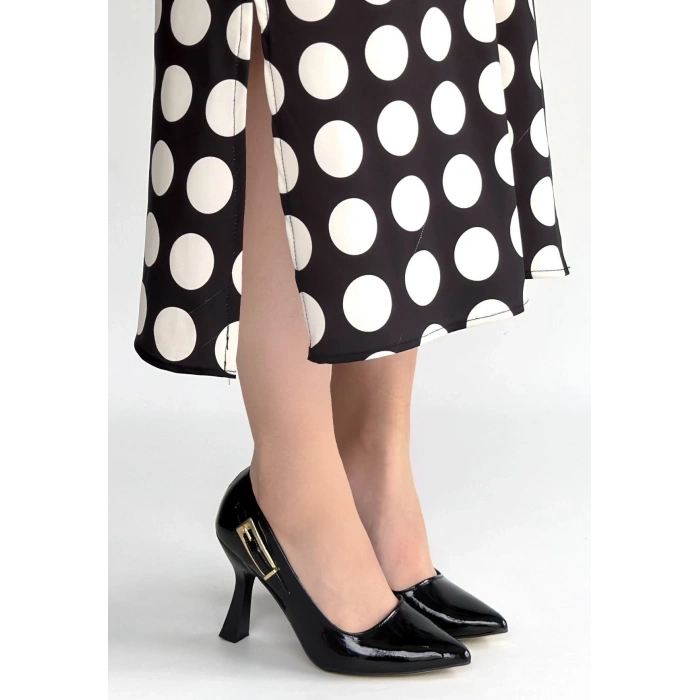 petite ateiler Cerin Siyah Rugan Topuklu Ayakkabı