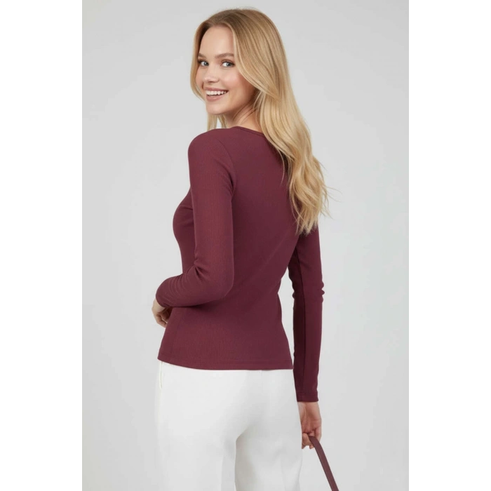 petite ateiler Çıtçıt Detaylı Bluz Mürdüm T4343