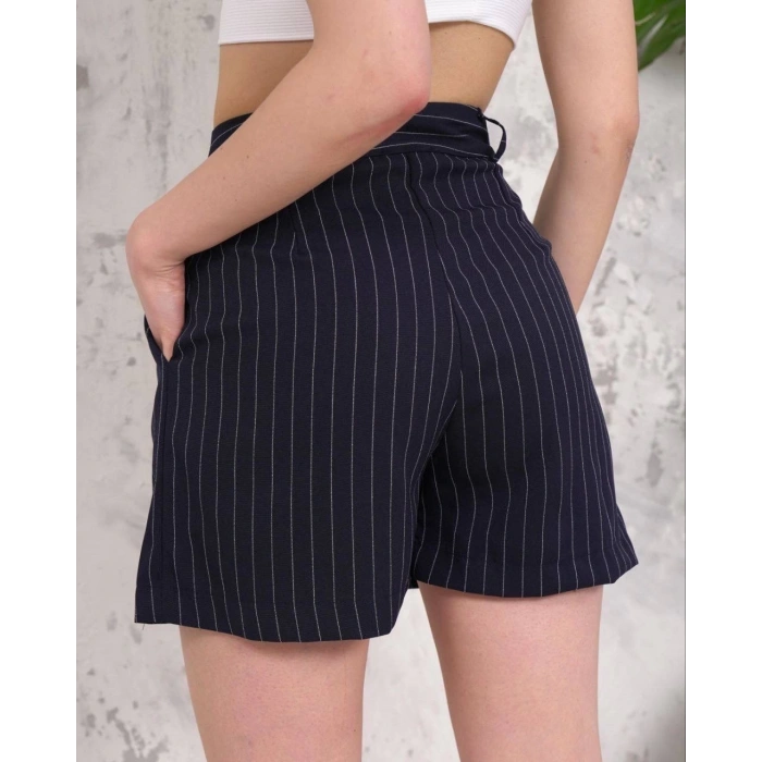 petite ateiler Çizgili düğmeli şort siyah s2551251