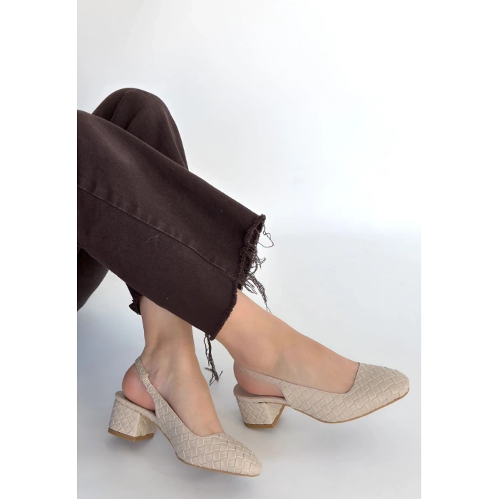 petite ateiler Dier Bej Cilt Topuklu Ayakkabı