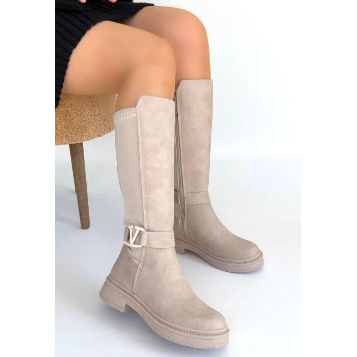 petite ateiler Diona Bej Nubuk Çizme