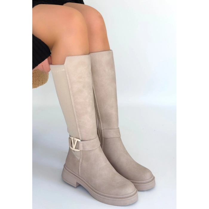 petite ateiler Diona Bej Nubuk Çizme