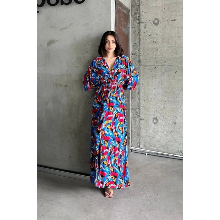 petite ateiler Dokuma baskılı yarasa kol elbise s8124