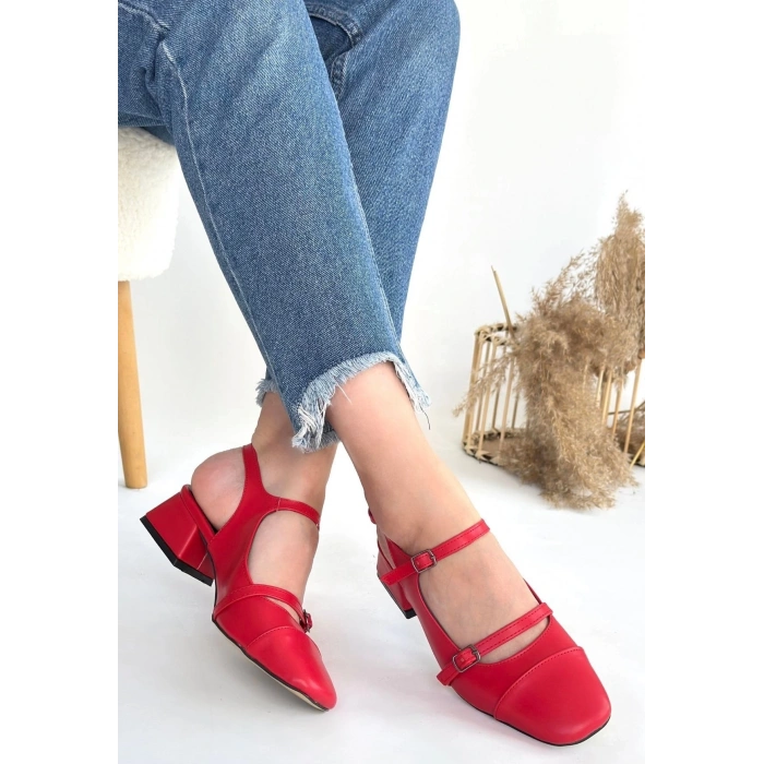 petite ateiler Doran Kırmızı Cilt Topuklu Ayakkabı