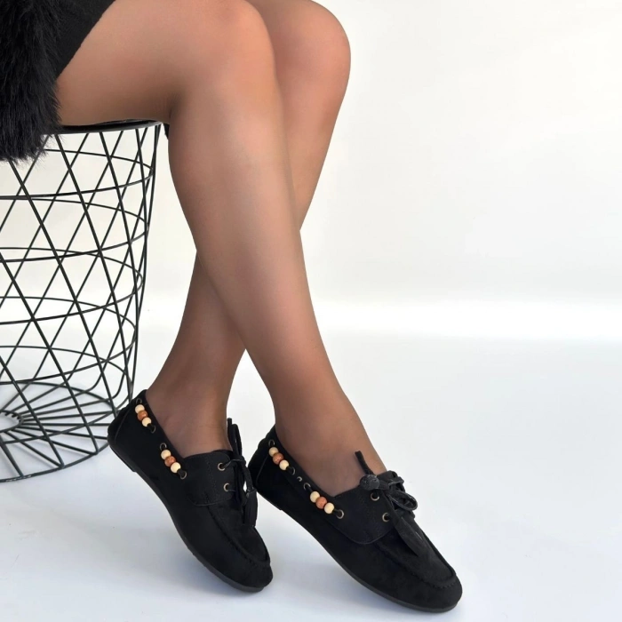 petite ateiler Elora Siyah Süet Babet