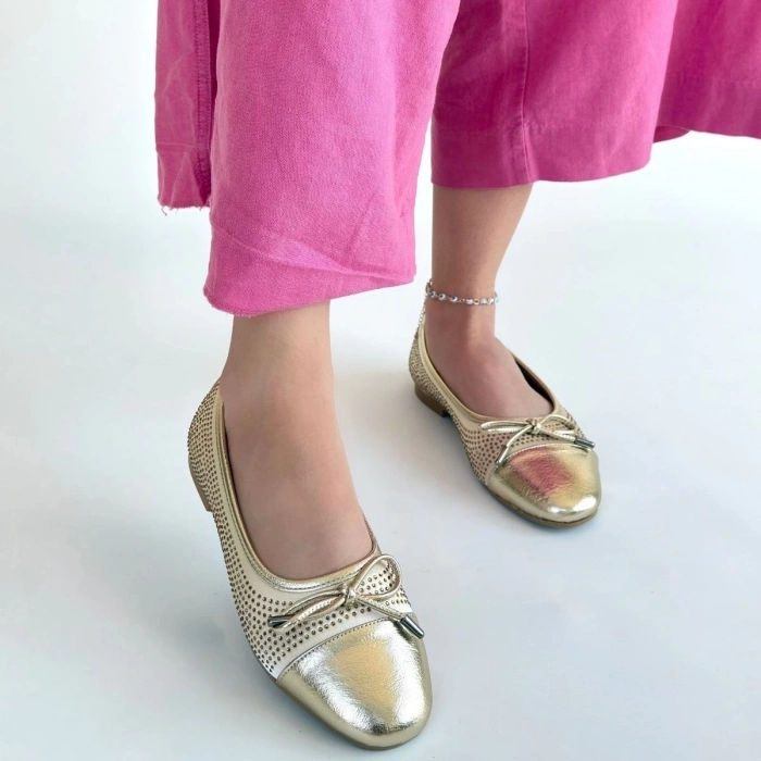 petite ateiler Etya Gold Cilt Babet Ayakkabı