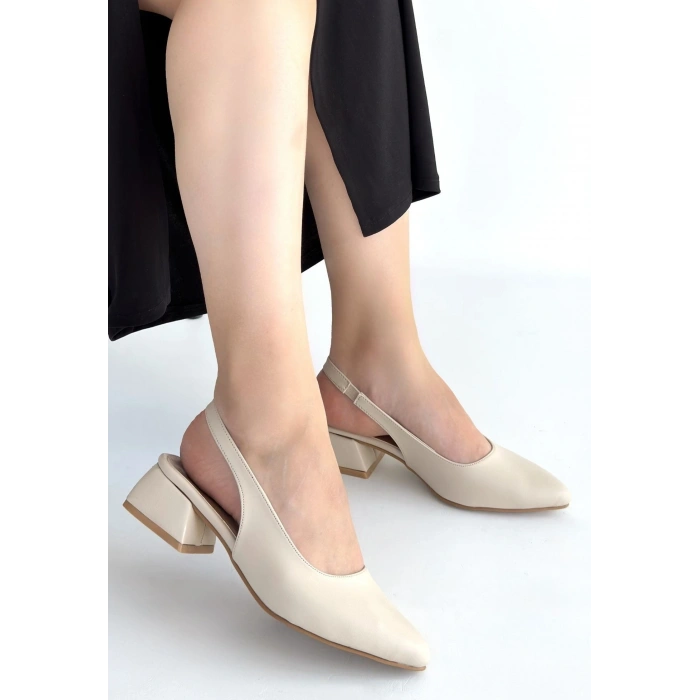 petite ateiler Evia Bej Cilt Topuklu Ayakkabı