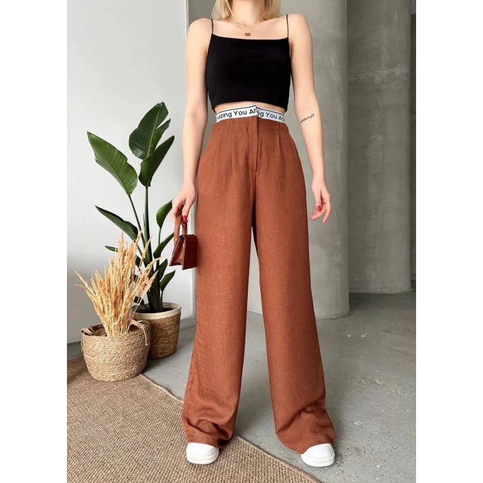 petite ateiler Flamlı kahve pantolon