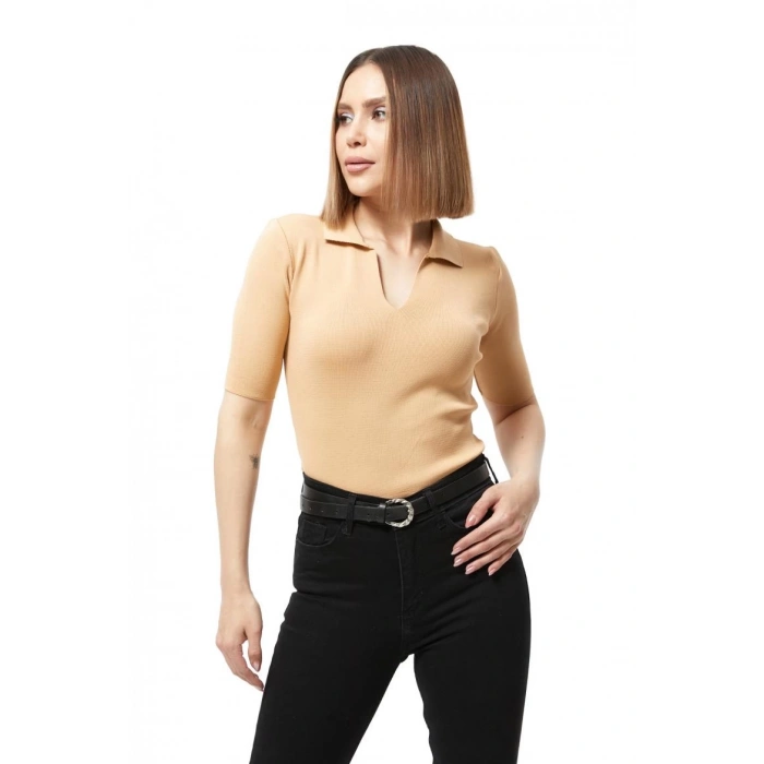 petite ateiler Gömlek yaka yazlık triko bluz