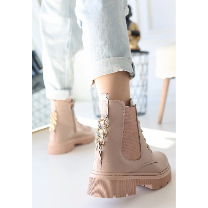 petite ateiler Harte Nude Cilt Bağcıklı Bot