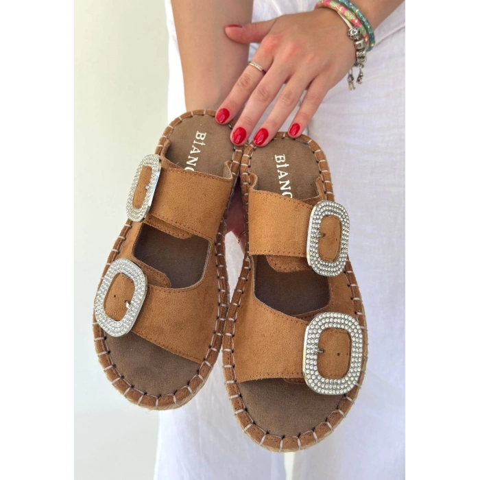 petite ateiler Hertas Vizon Nubuk Tokalı Terlik