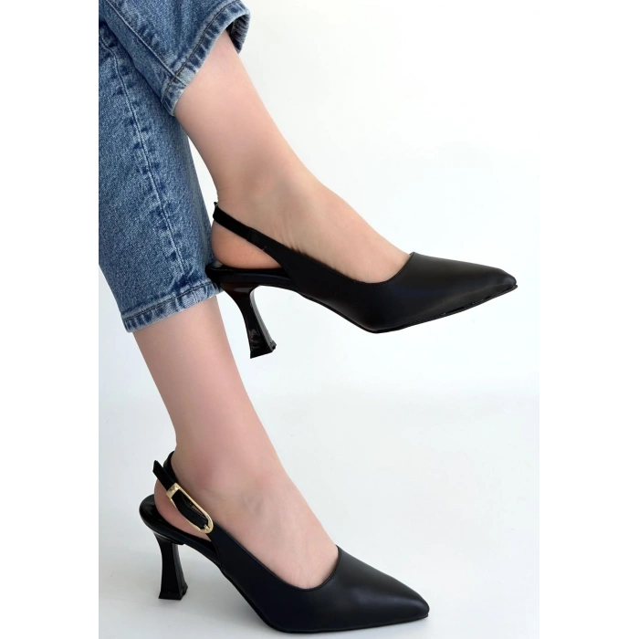 petite ateiler Hies Siyah Cilt Topuklu Ayakkabı