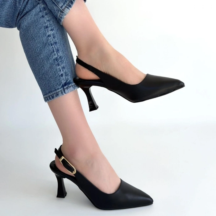 petite ateiler Hies Siyah Cilt Topuklu Ayakkabı