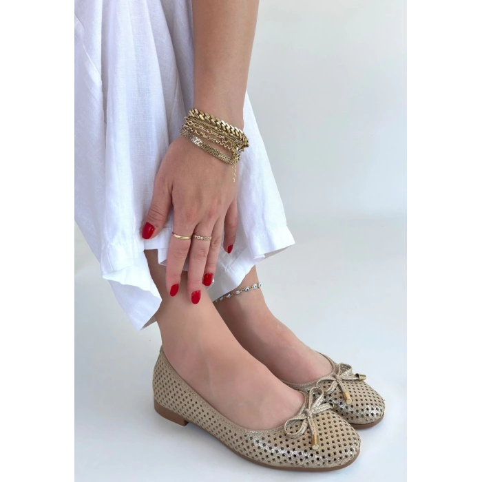 petite ateiler Icar Bej Cilt Babet Ayakkabı