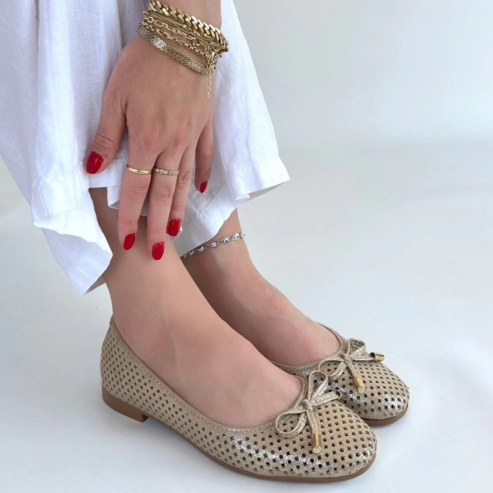 petite ateiler Icar Bej Cilt Babet Ayakkabı