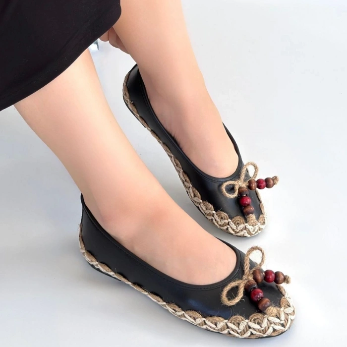 petite ateiler Ilwe Siyah Cilt Babet Ayakkabı