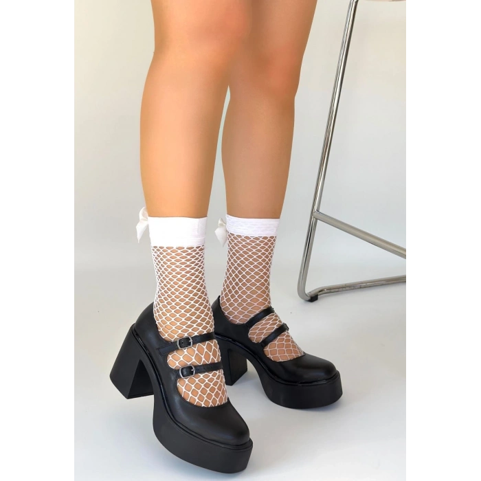 petite ateiler Jarlo Siyah Cilt Dolgu Topuk Ayakkabı