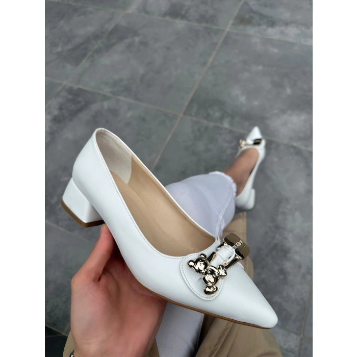 petite ateiler Jies Beyaz Topuklu Ayakkabı