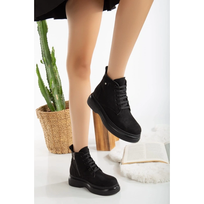 petite ateiler Jiwa Siyah Süet Bağcıklı Bot