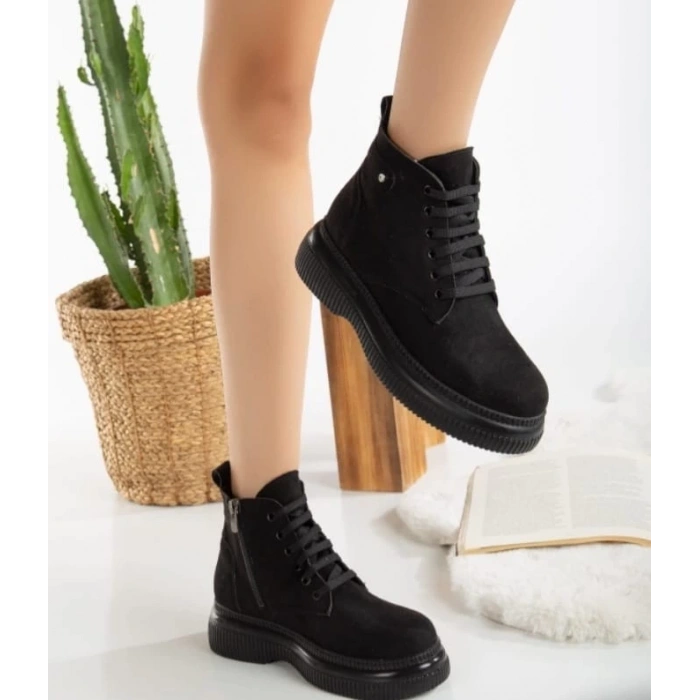 petite ateiler Jiwa Siyah Süet Bağcıklı Bot