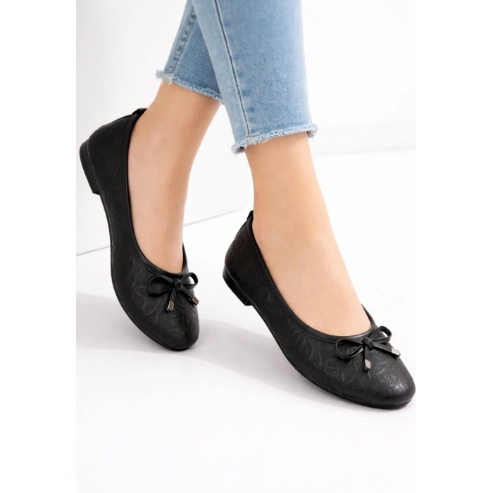 petite ateiler Jnues Siyah Deri Babet Ayakkabı