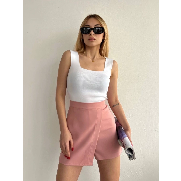 petite ateiler Kapaklı şort etek pudra s208