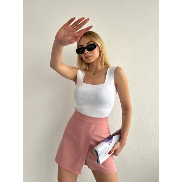 petite ateiler Kapaklı şort etek pudra s208