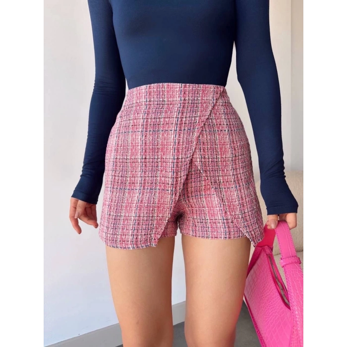 petite ateiler Kapaklı tüvit şort etek kırmızı