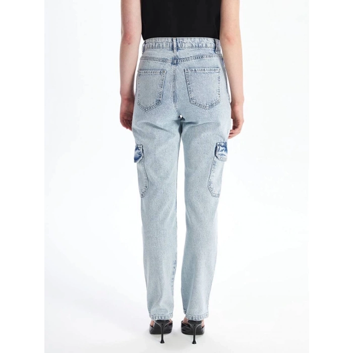 petite ateiler Kargo cep kar yıkama jeans pantolon